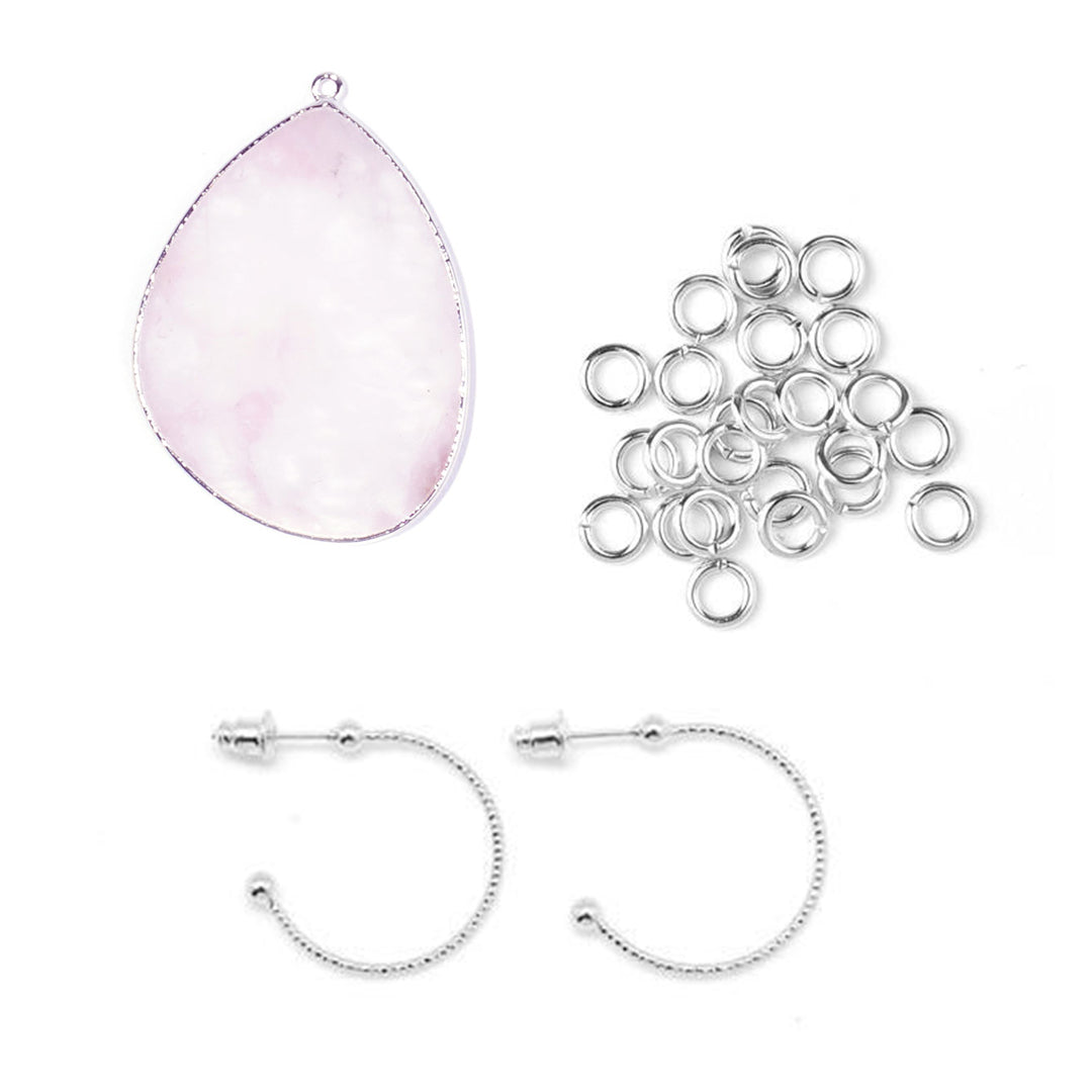 DIY Sweet and Simple Rose Quartz Slice Earrings - Goody Beads