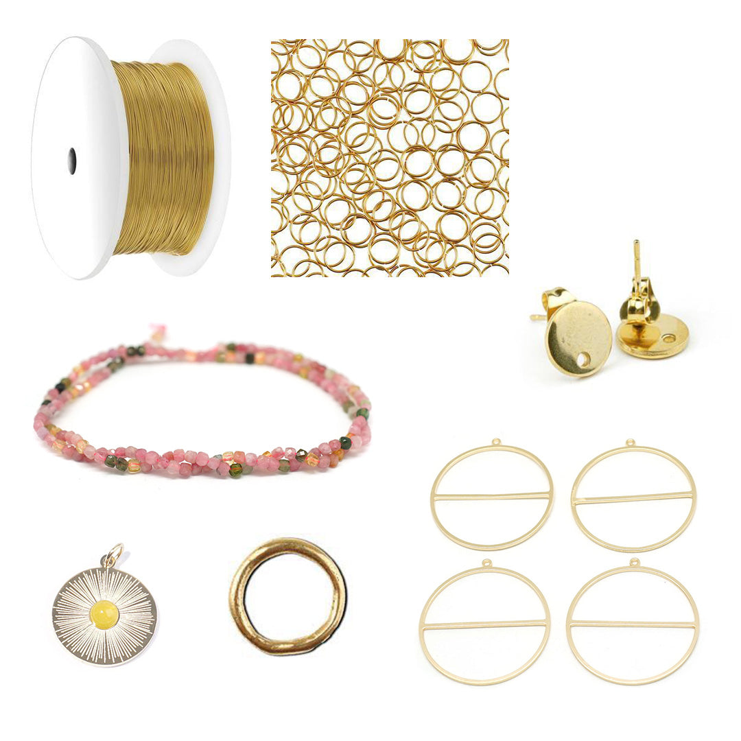 DIY Tourmaline and Gold Drop Charm Earrings - Goody Beads