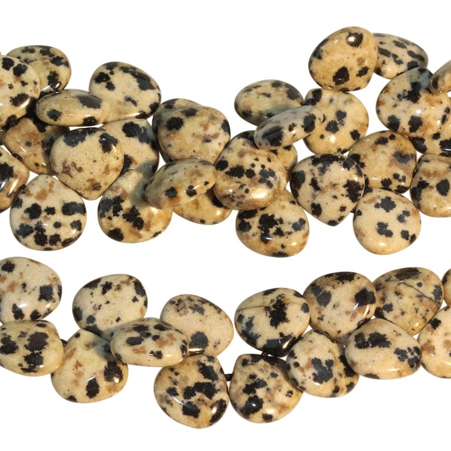 Dalmation Jasper 10x10mm Top Drilled Drop 8-Inch