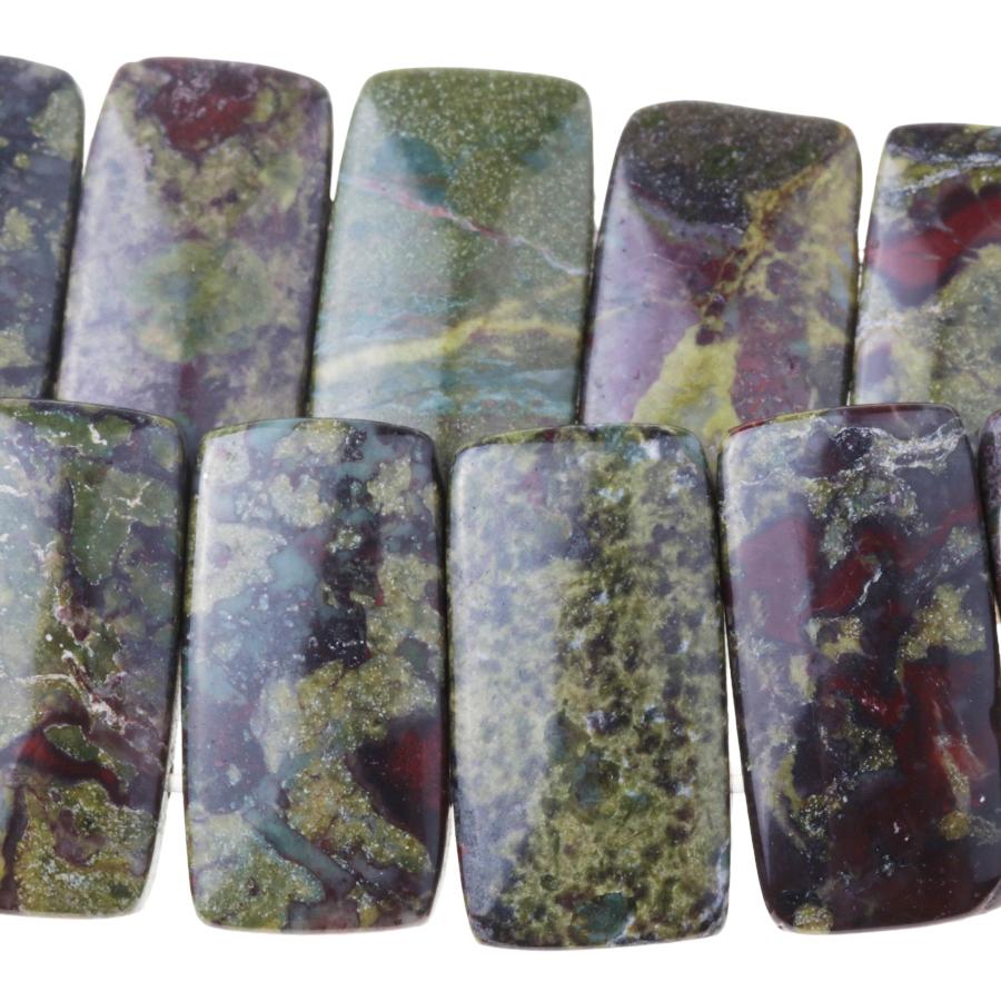 Dragon Blood Jasper 10x20 Double Drill 8-Inch