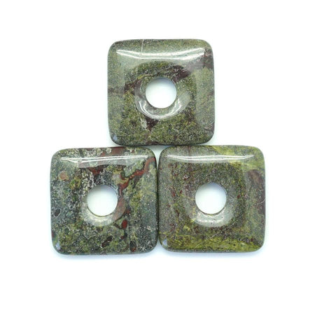 Dragon Blood Jasper  40mm Square Donut - Pendant