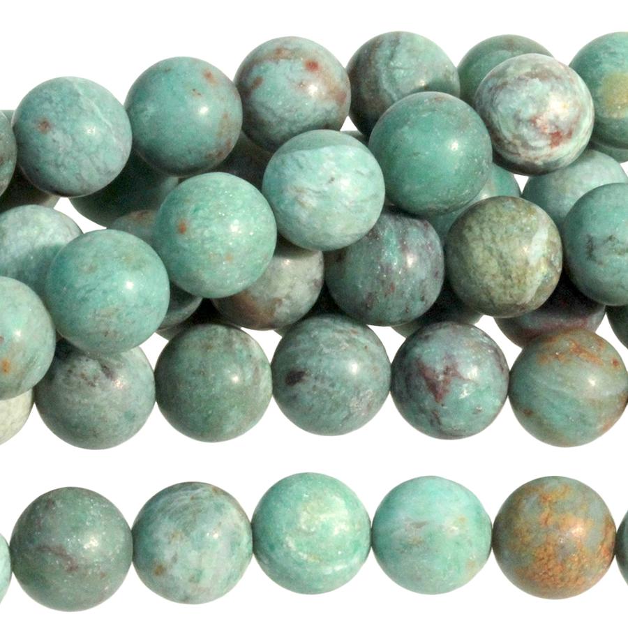 MATTE Dragon Blood Jade 8mm Round 15-16 Inch