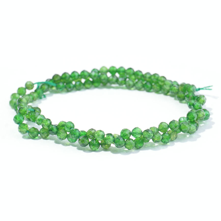 Diopside 3mm Round Faceted AAA Grade - 15-16 Inch - Goody Beads