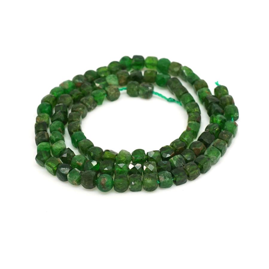 Diopside Faceted 4mm Cube - 15-16 Inch