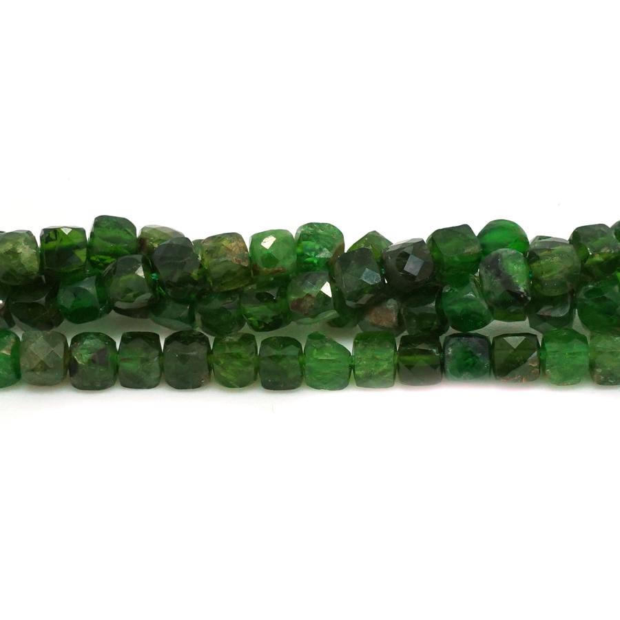 Diopside Faceted 4mm Cube - 15-16 Inch