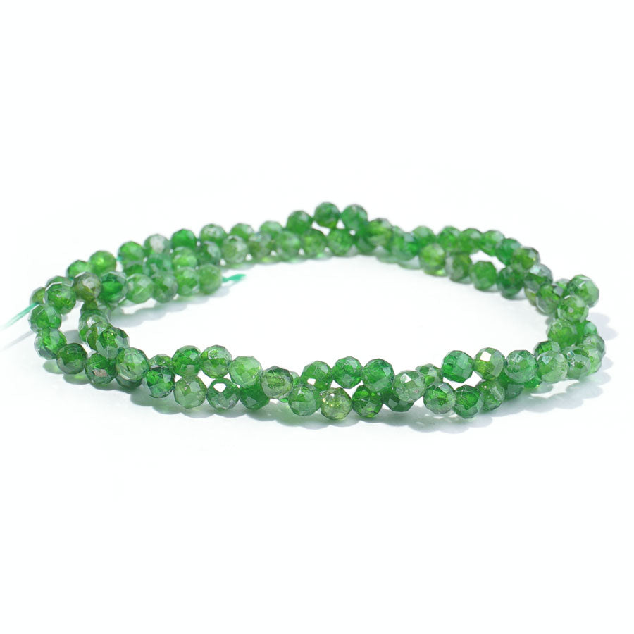 Diopside 4mm Round Faceted - 15-16 Inch - Goody Beads