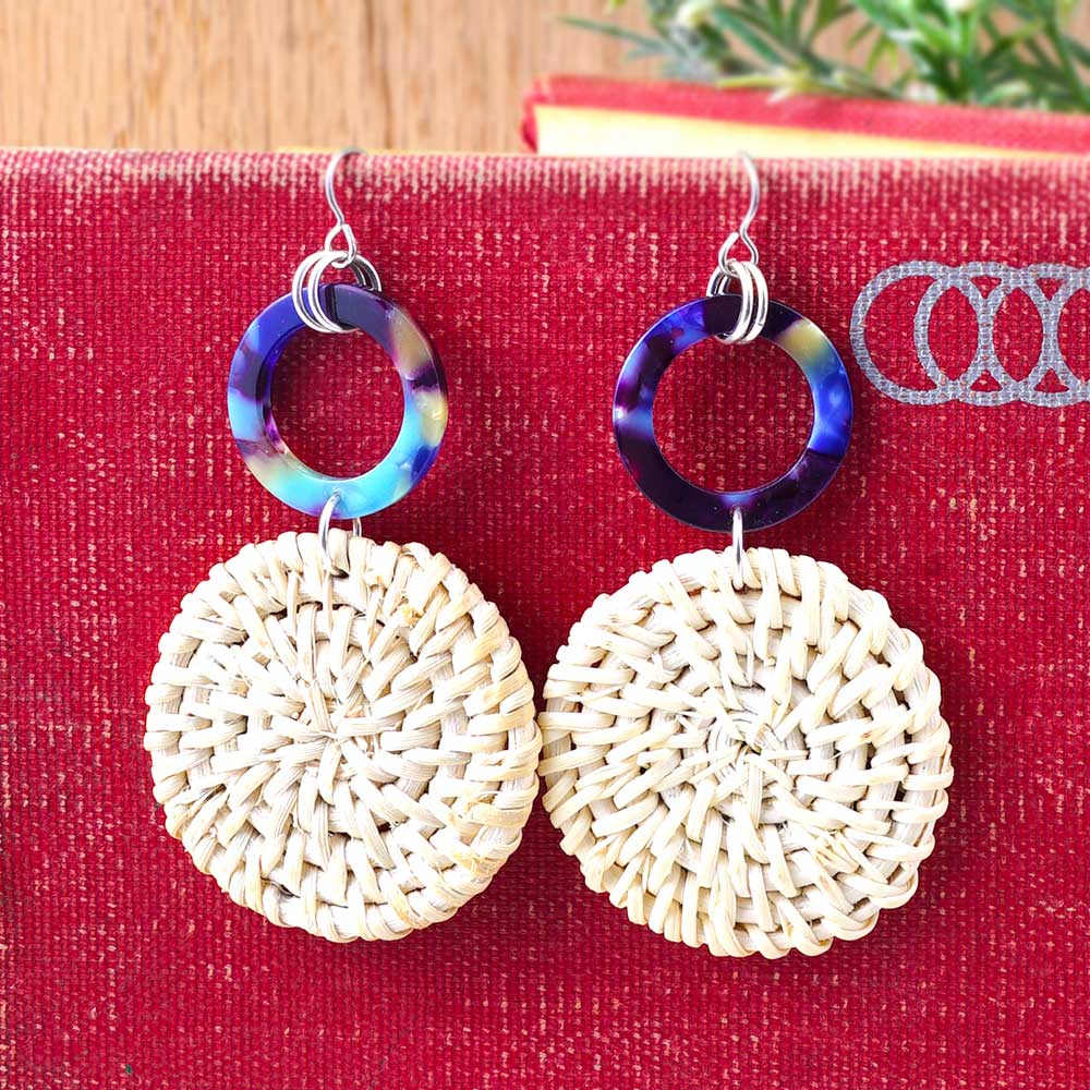 DIY Summertime Acetate and Straw Earrings - Goody Beads