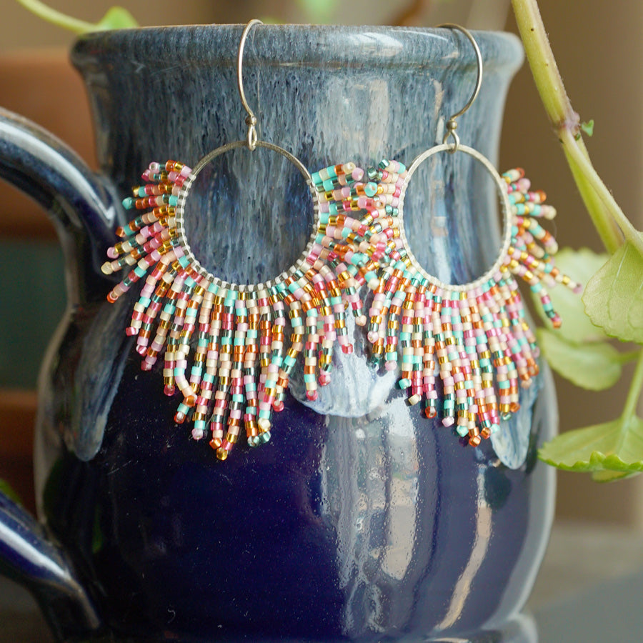 INSTRUCTIONS for DIY Silver Confetti Fringe Earrings -  Tropical Heat - Goody Beads