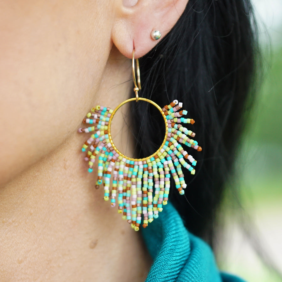 DIY Gold Confetti Fringe Earrings - Tres Chic - Goody Beads