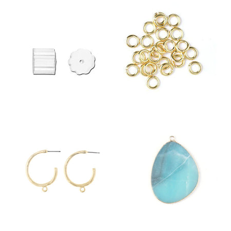 DIY A Little Slice of Heaven Gold and Amazonite Earrings - Goody Beads