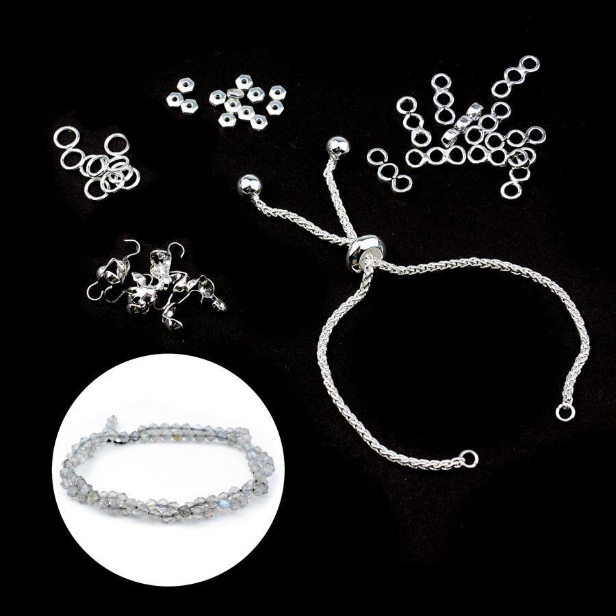 DIY Labradorite Multi-Strand Adjustable Bracelet - Goody Beads