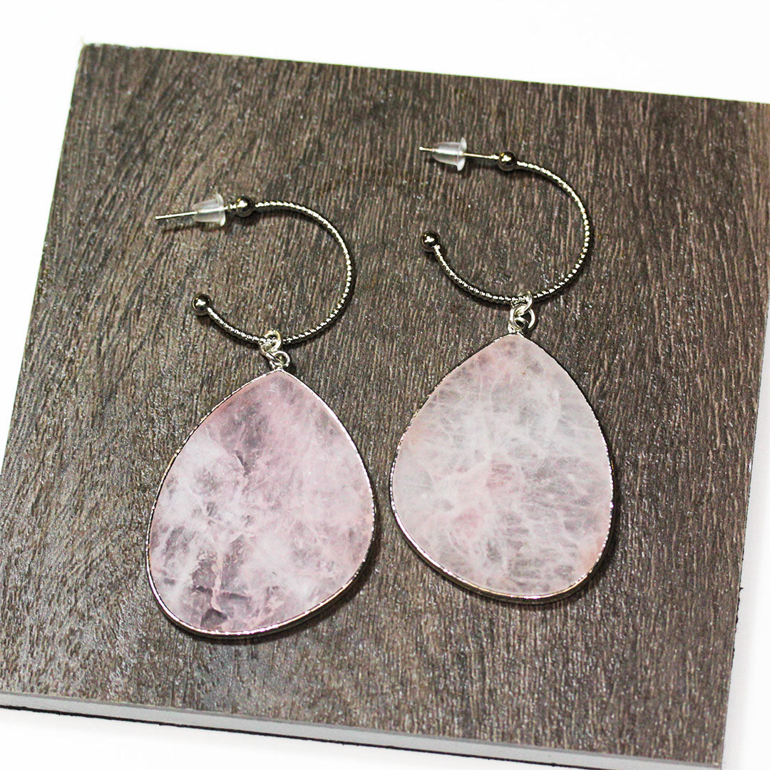 DIY Sweet and Simple Rose Quartz Slice Earrings - Goody Beads