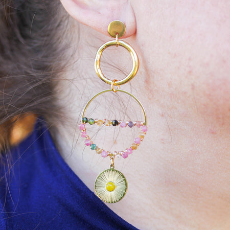 INSTRUCTIONS for DIY Tourmaline and Gold Drop Charm Earrings - Goody Beads