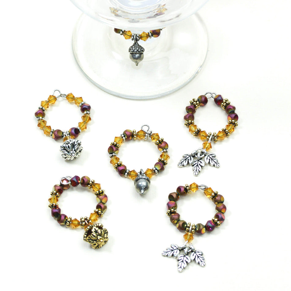 INSTRUCTIONS for DIY Falling Leaves Wine Charms - 6 Piece Set - Goody Beads