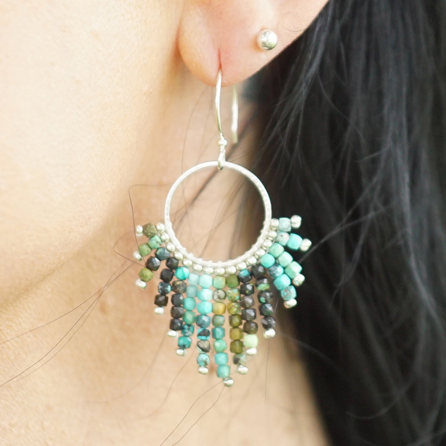 DIY Fringe Earrings with Gemstone Cube Beads - Goody Beads