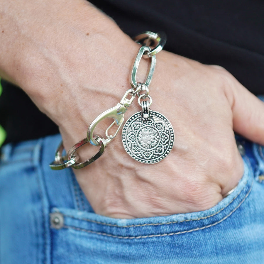 DIY Chunky Paperclip Chain Bracelet with Large Mindful Pendant Charm - Goody Beads