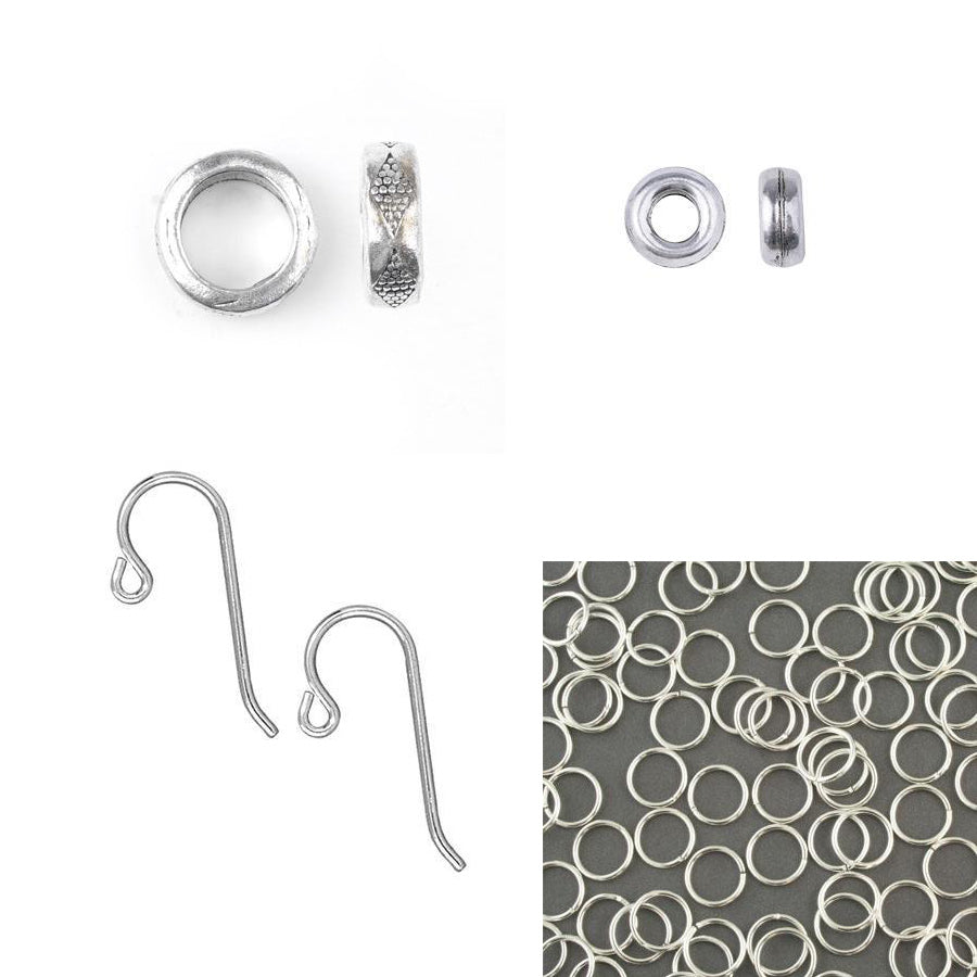 INSTRUCTIONS for DIY Silver Bali Ring Earrings - Goody Beads