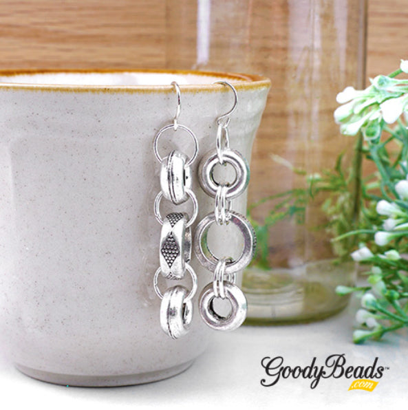INSTRUCTIONS for DIY Silver Bali Ring Earrings - Goody Beads