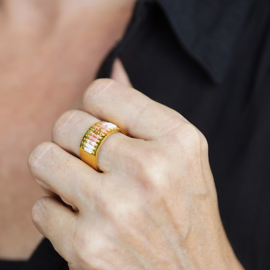 INSTRUCTIONS for DIY Summertime Gold Beadable Cuff Ring - Goody Beads