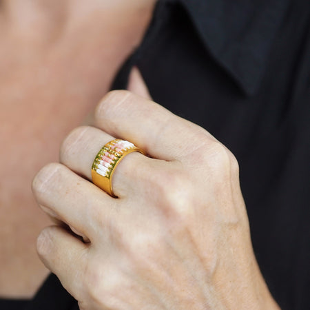 INSTRUCTIONS for DIY Summertime Gold Beadable Cuff Ring - Goody Beads