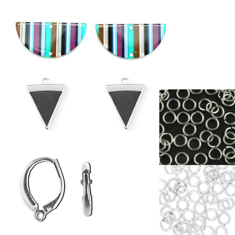 INSTRUCTIONS for DIY Peacock Acetate Stripe Earrings - Goody Beads