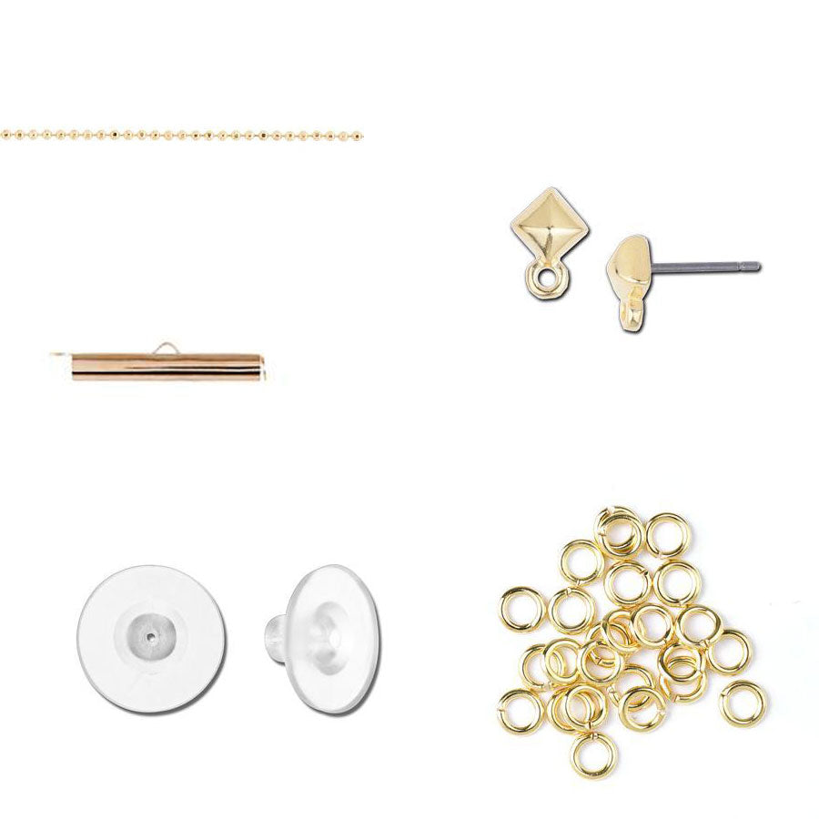 INSTRUCTIONS for DIY Golden Fringe Earrings with Ball Chain - Goody Beads