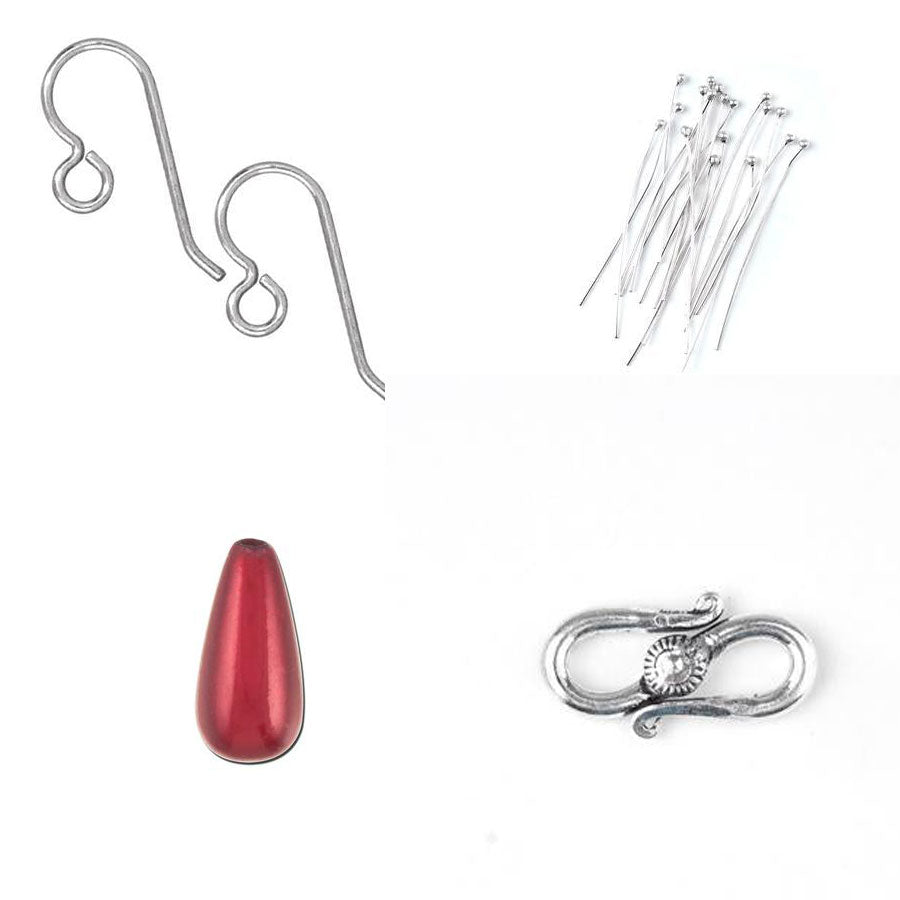 INSTRUCTIONS for DIY Red Bali Drop Earrings - Goody Beads