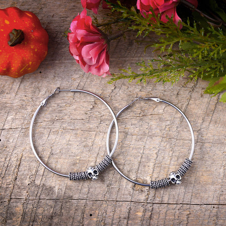 DIY Silver Skull Hoop Earrings - Goody Beads