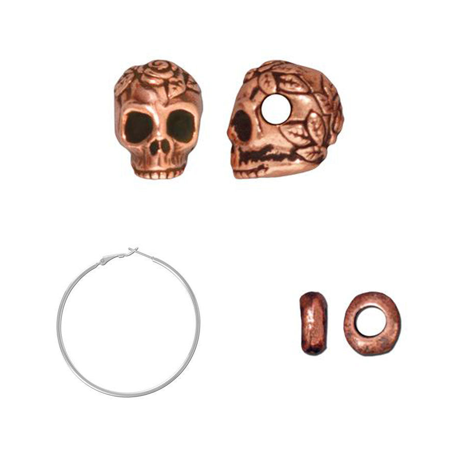 INSTRUCTIONS for DIY Copper Skull Hoop Earrings - Goody Beads