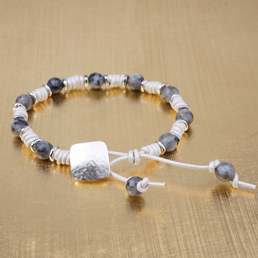 DIY Leather Whip Slide Knot & Gemstone Bracelet  - Larkavite - Goody Beads