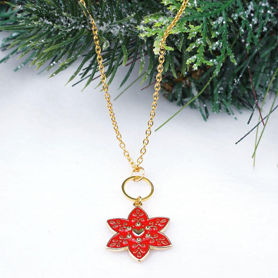 INSTRUCTIONS for DIY Gold and Red Poinsettia Inspired Necklace - Goody Beads