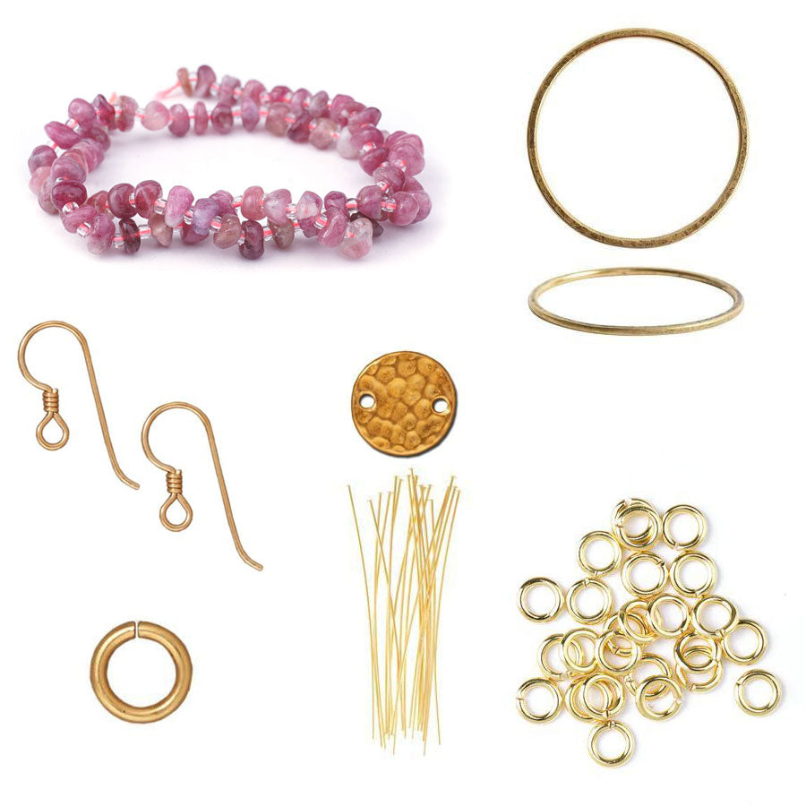 DIY Beach Vacation Getaway Pink Tourmaline Earrings - Goody Beads