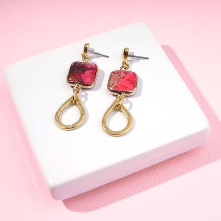 INSTRUCTIONS for DIY Gold and Pink Impression Jasper Love Connection Earrings - Goody Beads