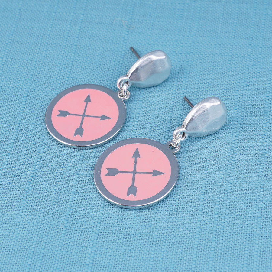 INSTRUCTIONS for DIY Crossed Arrows Coral Enamel Earrings - Silver - Goody Beads