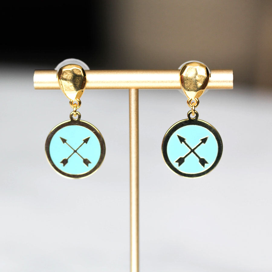 INSTRUCTIONS for DIY Crossed Arrows Turquoise Enamel Earrings - Gold - Goody Beads