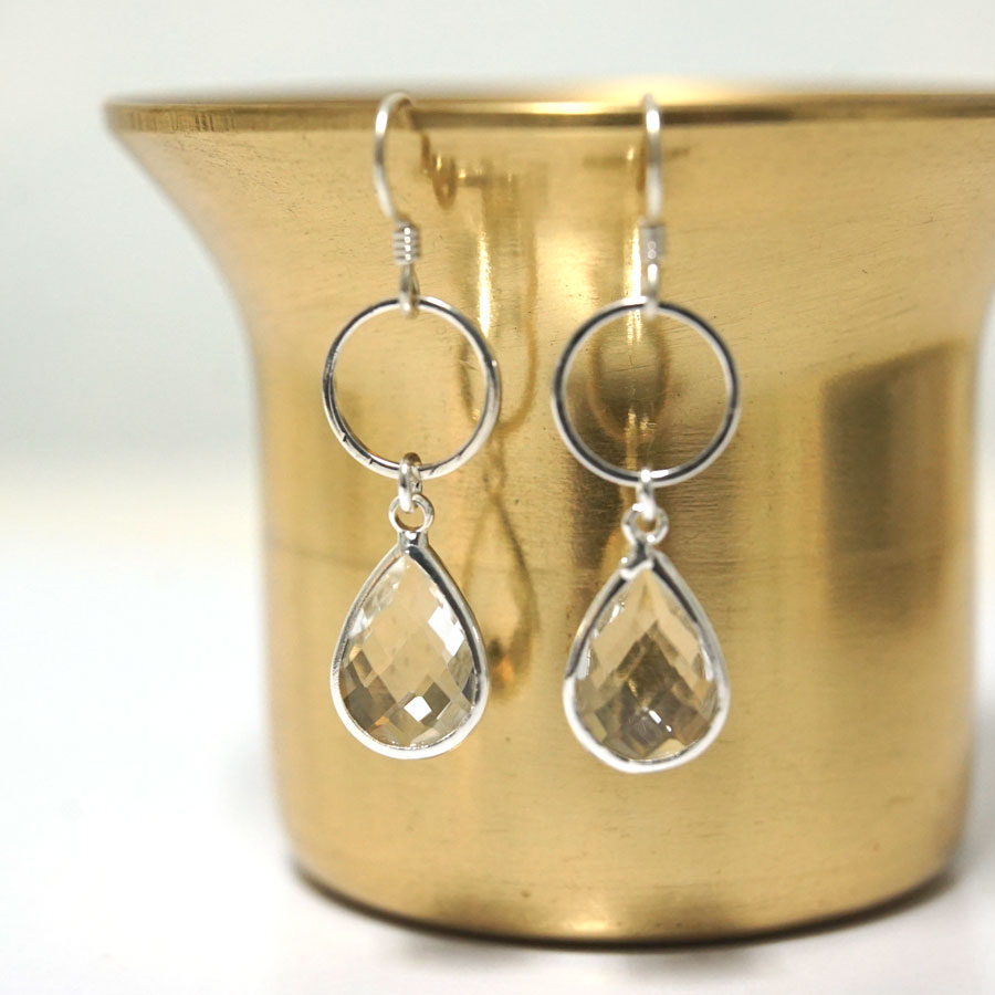 DIY Charm Me Sweetly Earrings - Clear and Silver Teardrop - Goody Beads