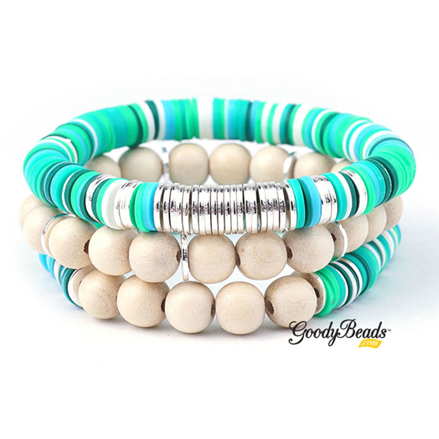 INSTRUCTIONS for DIY Summer Time Vinyl 3-in-1 Stretch Bracelet - Goody Beads
