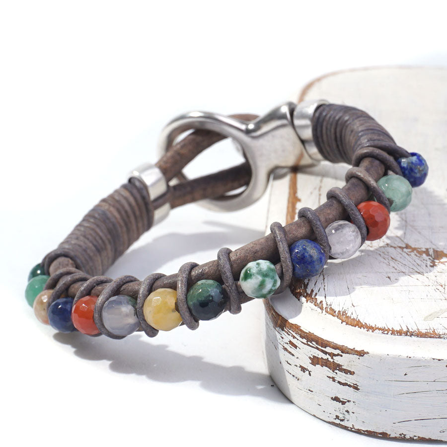 DIY Mixed Gemstone and Leather Bracelet - Goody Beads