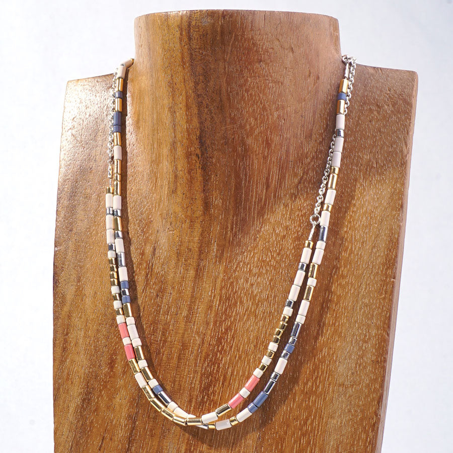 DIY Enamel Tube Bead Double Strand Necklace - Goody Beads