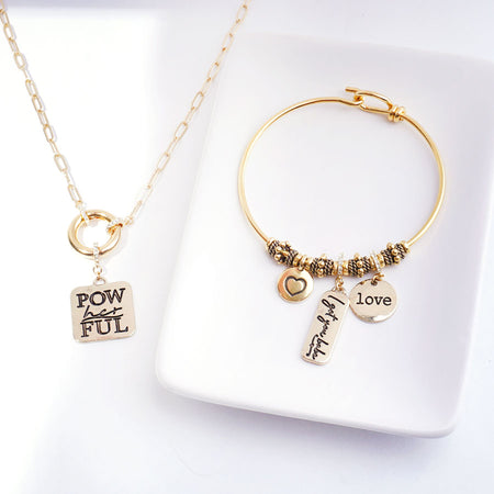 DIY PowHERful Bracelet and Necklace Duo - Gold - Goody Beads