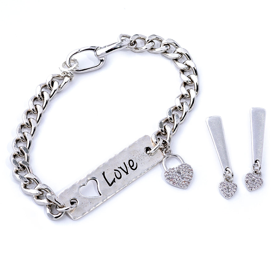 INSTRUCTIONS for DIY Locked Up In Love Bar Bracelet and Earring Set - Silver