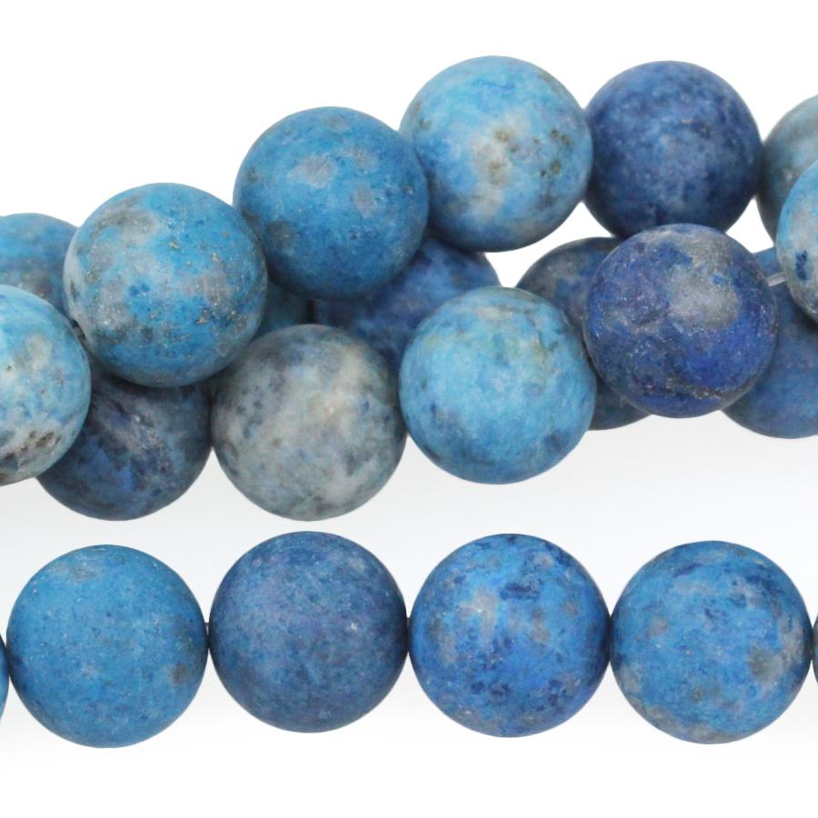 MATTE Denim Lapis 10mm Round 15-16 Inch