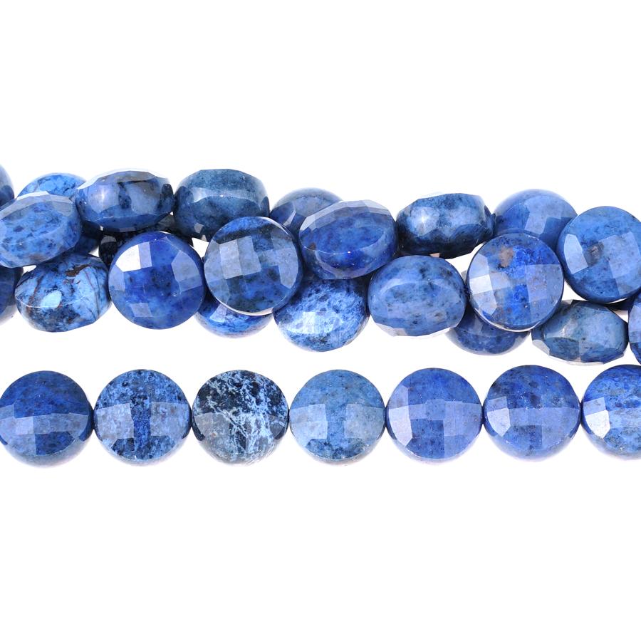 Dumortierite Diamond Cut, Faceted 10mm Coin - 15-16 Inch