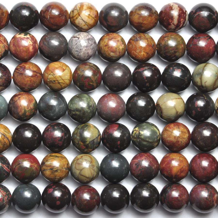 Deep Red Creek Jasper 12mm Round - Goody Beads