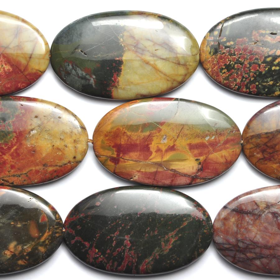 Deep Red Creek Jasper 30x45mm Oval - Goody Beads