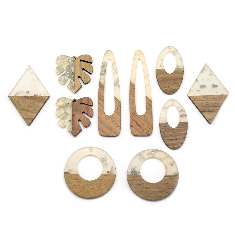 Exclusive Wood & Resin Summer Bundle - Silver Foil - Goody Beads
