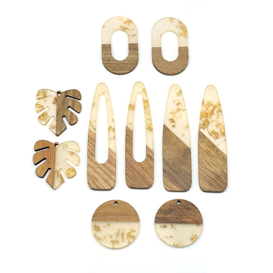 Exclusive Wood & Resin Summer Bundle - Gold Foil - Goody Beads