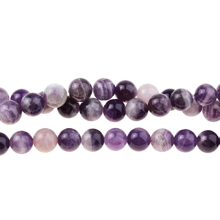 Dog Teeth Amethyst 10mm Round 8-Inch