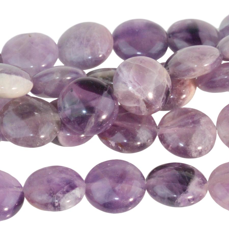 Dog Teeth Amethyst 12mm Coin 8-Inch