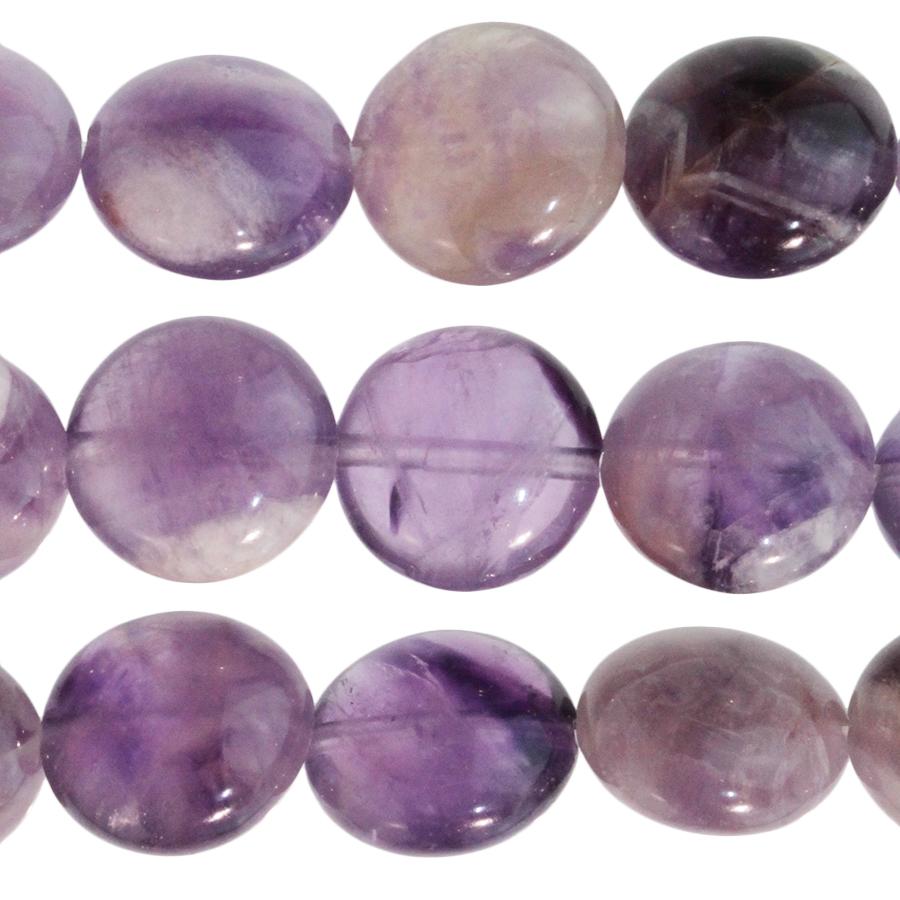 Dog Teeth Amethyst 12mm Coin 8-Inch